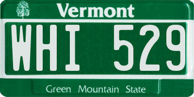 VT license plate WHI529