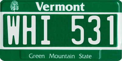VT license plate WHI531