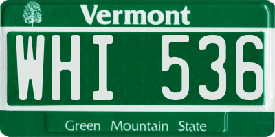 VT license plate WHI536