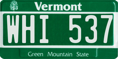VT license plate WHI537