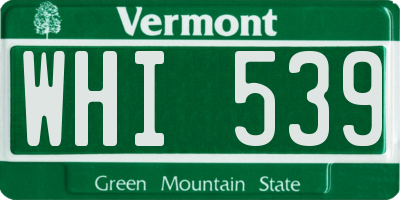 VT license plate WHI539