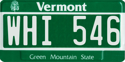 VT license plate WHI546