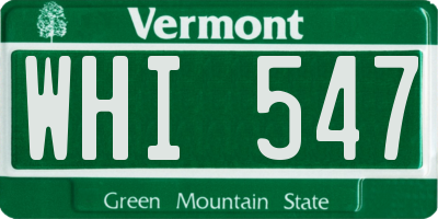 VT license plate WHI547