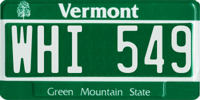 VT license plate WHI549