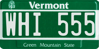 VT license plate WHI555