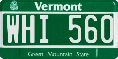 VT license plate WHI560
