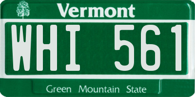 VT license plate WHI561