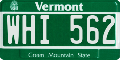 VT license plate WHI562
