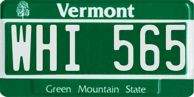 VT license plate WHI565