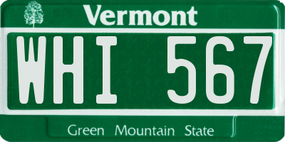 VT license plate WHI567