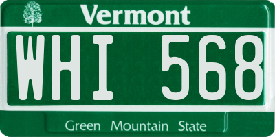 VT license plate WHI568