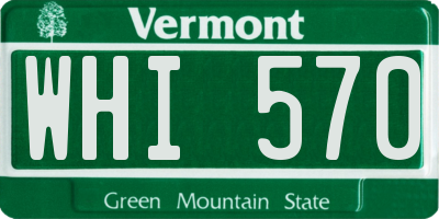 VT license plate WHI570
