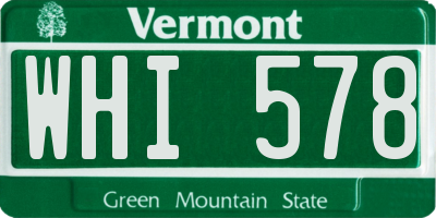 VT license plate WHI578