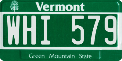 VT license plate WHI579