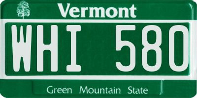 VT license plate WHI580