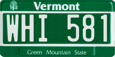 VT license plate WHI581