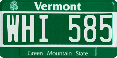 VT license plate WHI585