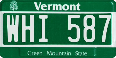 VT license plate WHI587