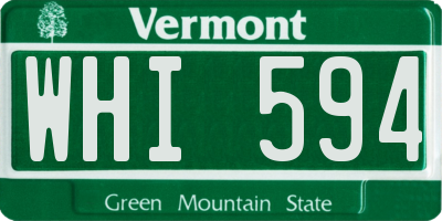 VT license plate WHI594
