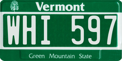 VT license plate WHI597