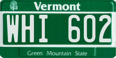 VT license plate WHI602