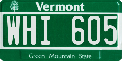 VT license plate WHI605