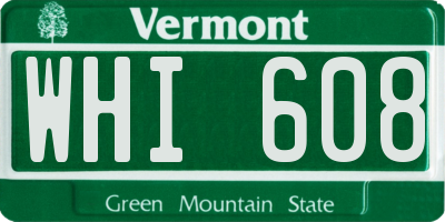 VT license plate WHI608