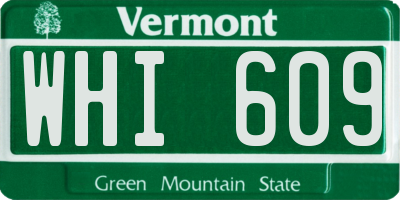 VT license plate WHI609