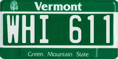 VT license plate WHI611
