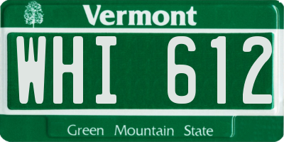 VT license plate WHI612