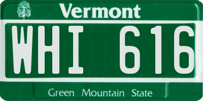 VT license plate WHI616
