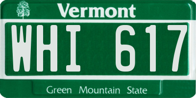 VT license plate WHI617