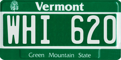 VT license plate WHI620