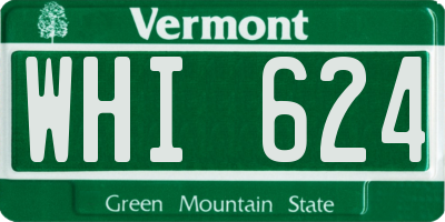 VT license plate WHI624