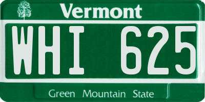 VT license plate WHI625