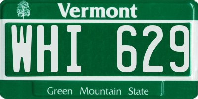 VT license plate WHI629
