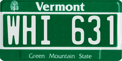 VT license plate WHI631
