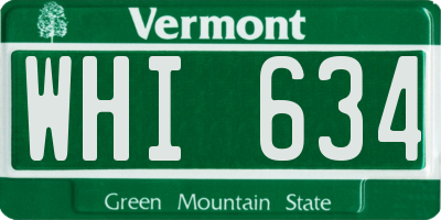 VT license plate WHI634