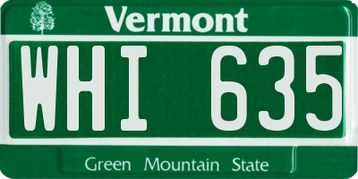 VT license plate WHI635