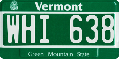 VT license plate WHI638