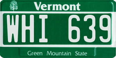 VT license plate WHI639