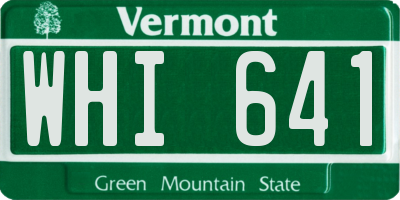 VT license plate WHI641