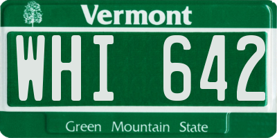 VT license plate WHI642