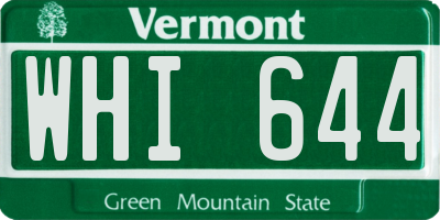 VT license plate WHI644