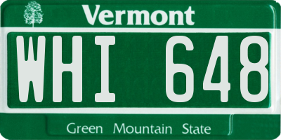 VT license plate WHI648