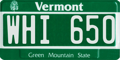 VT license plate WHI650