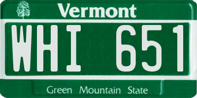 VT license plate WHI651