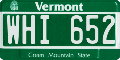 VT license plate WHI652