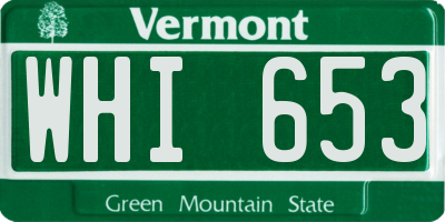 VT license plate WHI653