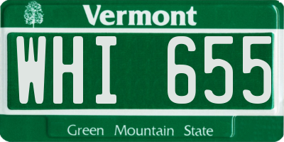 VT license plate WHI655
